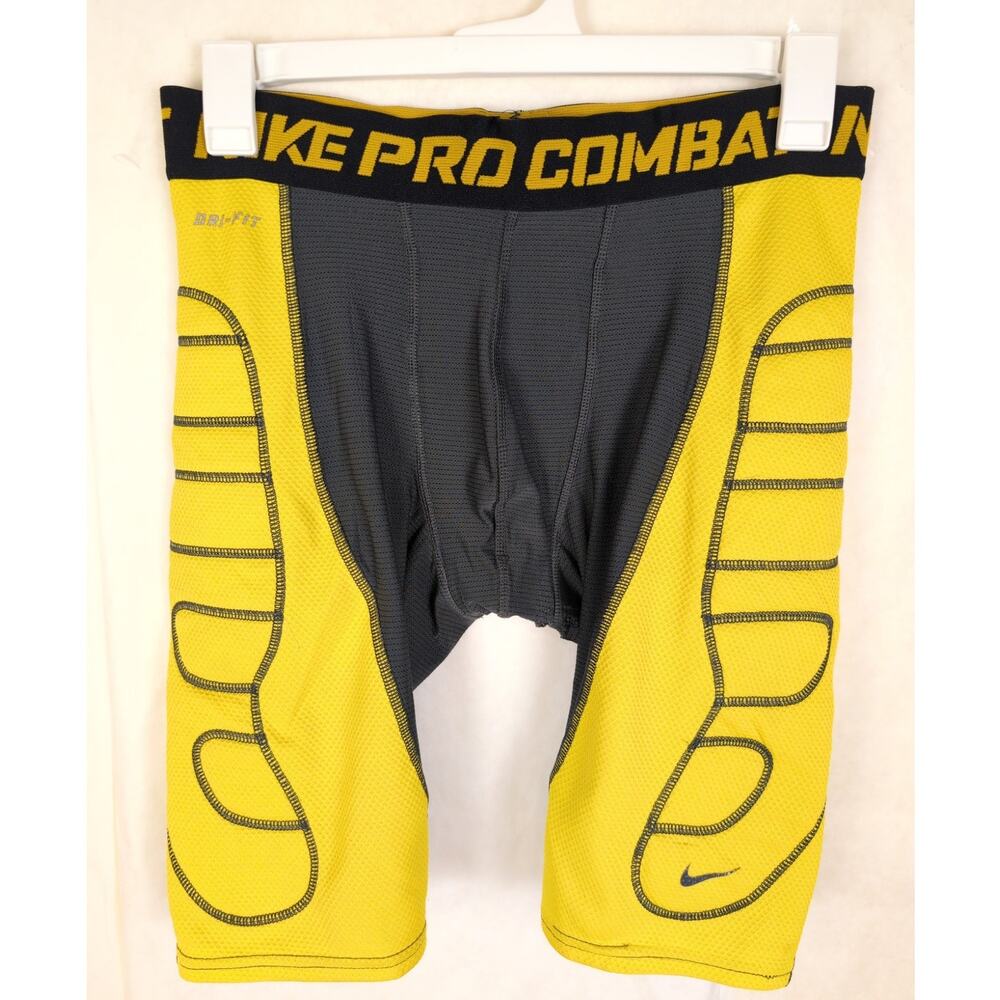 Nike dri fit MLB pro combat compression shorts yellow size XL Sliding Sportswear